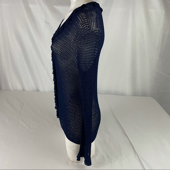 NEW Ralph Lauren Open Knit Button Hand Knit Rayon Cardigan Size Large - Picture 3 of 12